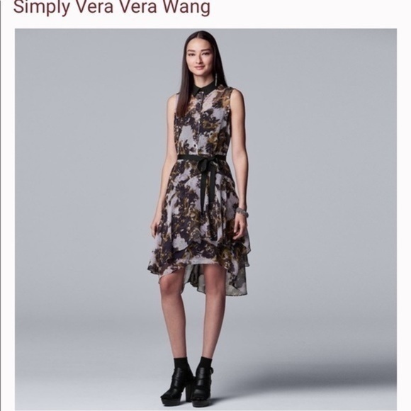 COPY - NWT Simply Vera Wang hi-lo abstract floral dress - Picture 4 of 12